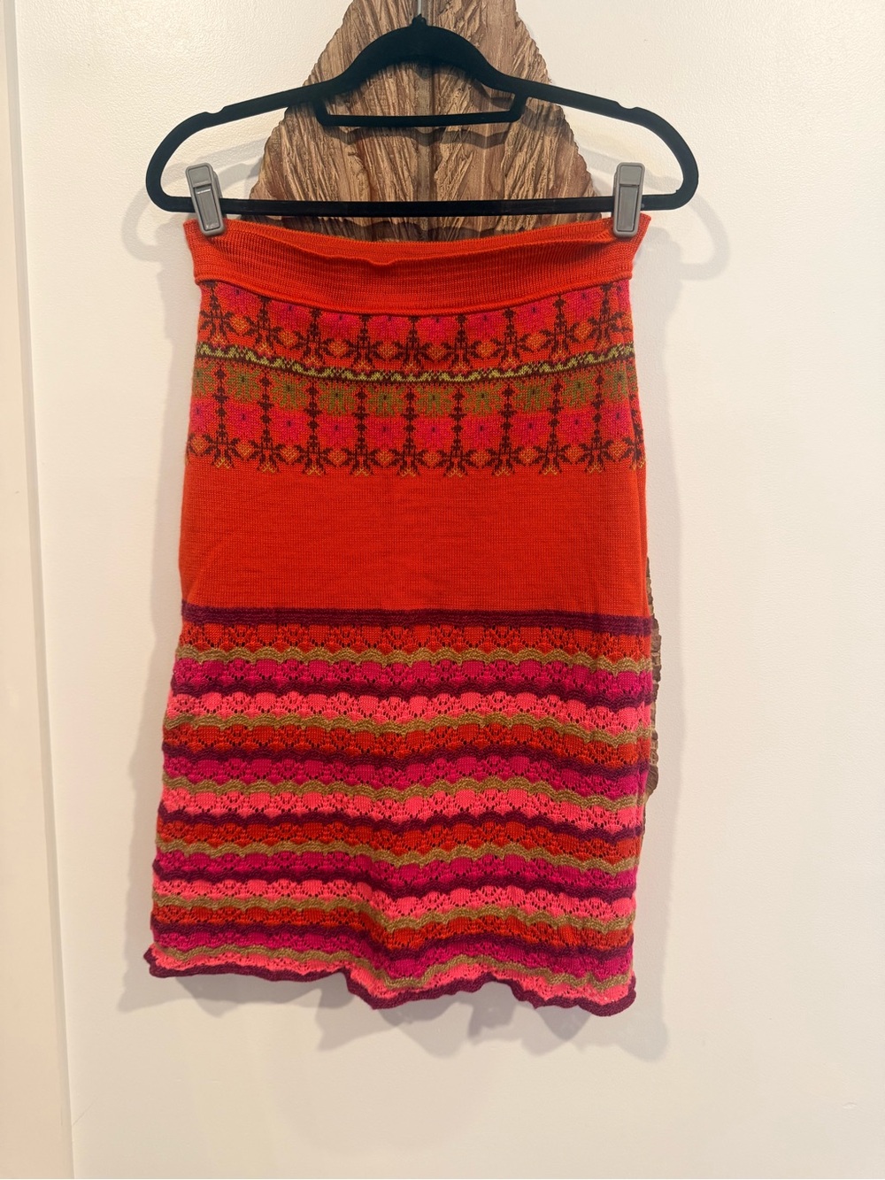 Oilily Floral Knit Midi Skirt Size Medium Made In Italy - Picture 2 of 3
